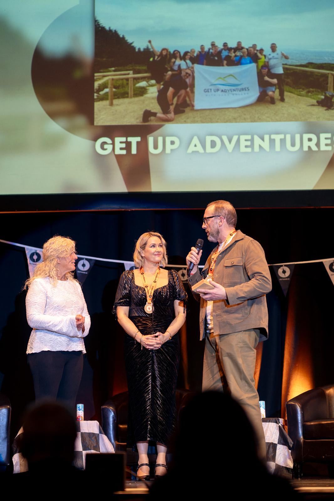 Accepting the Audience Choice Award on stage